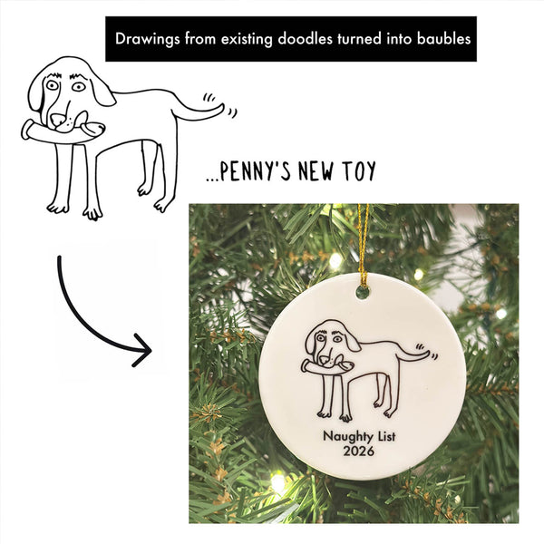 Personalised Portrait Christmas Tree Bauble - Existing Order