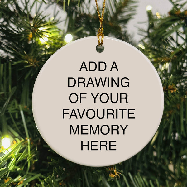 Personalised doodle memory Christmas decoration
